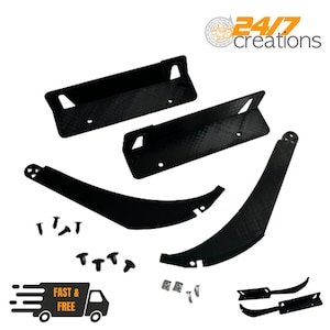 May include: Black automotive parts kit, including brackets and curved pieces, with mounting hardware. The image includes the text "24/7 creations" and "FAST & FREE" with a truck graphic.