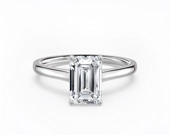 3.0 CT Emerald Cut Solitaire Engagement Ring – IGI Certified Lab Diamond, Anniversary Gift, Ring for Women, Propose Ring Gift, Unique Ring,
