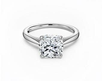Kissenschliff Solitär Verlobungsring | Solitärring | Halloween Geschenk | Weihnachtsgeschenk | Ehering
