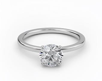 Round Solitaire Engagement Ring , IGI Certified Lab Diamond, Promise Ring for Women, Anniversary Gifts, Antique Diamond Ring, Unique Ring