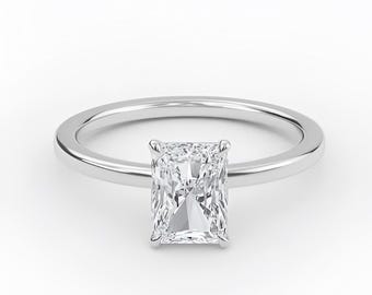 Radiant Cut Solitaire Engagement Ring–IGI Certified Lab Diamond,Radiant Cut Solitaire Wedding Ring, Ring for Women, Anniversary Gift for Her