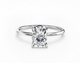 Radiant Cut Solitaire Engagement Ring, IGI Certified Lab Diamond Ring, Minimalist Ring, Anniversary Gift, Vintage Ring, Wedding Ring for Her