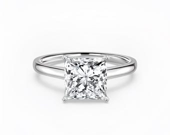 3.0 CT Princess Cut Solitaire Engagement Ring, IGI Certified Lab Diamond, Wedding Ring, Silver Ring, Gift for Women, Anniversary Ring, Rings