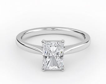 3.0 CT Radiant Cut Solitaire Engagement Ring, IGI Certified Lab Diamond, Minimalist Ring, Anniversary Gift, Wedding Ring for Her,Unique Ring
