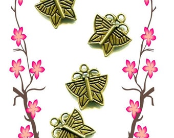 Antiqued Bronze Butterfly Charms - Set of 4