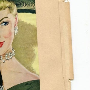 Woman in Hat & Gloves Original Circa 1950s Magazine Fashion Illustration image 2