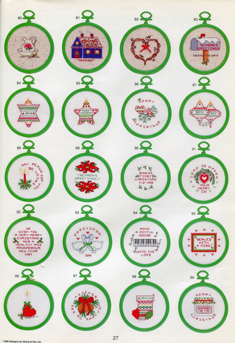 130 Designs 1986 Mini Yuletide Cross Stitch Messages