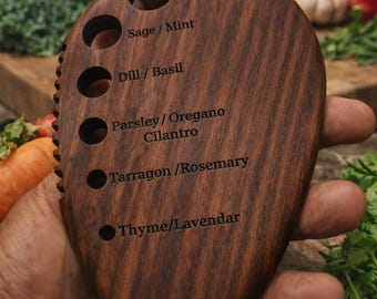 Drewniana obieraczka do ziół, ręcznie robione narzędzie do ziół w kuchni, rustykalne narzędzie kulinarne, ekologiczny prezent kuchenny dla mamy, żony i domowych kucharzy