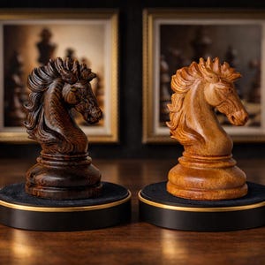 Chess Knight Sculpture Set, Wooden Knight Chess Piece Decor, Chess Lover Gift, Office Desk  Knight Keychain Car Hanging, Chess Room Decor