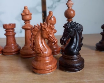 Handmade Wooden Chess Set, Hand Carved Staunton Chess Pieces, Chess Gift for Him, Unique Gift for Men, Graduation Gift, Gift for Dad