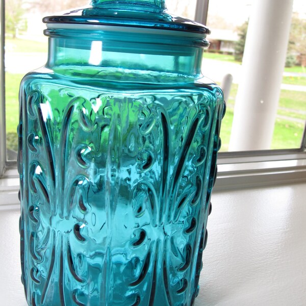 Vintage Blue Glass Jar