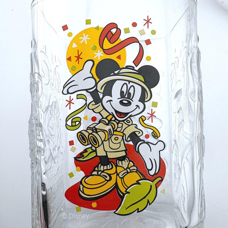 Disney World 2000 Celebration McDonalds Mickey Mouse Glass Mugs Set of 4 afbeelding 9