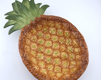 Fitz and Floyd Classics Pineapple Ceramic Serving Bowl Handcrafted Tropical Dish
