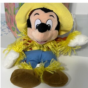 Disney World Scarecrow Mickey Mouse Bean Bag Plush Fall Harvest zdjęcie 7