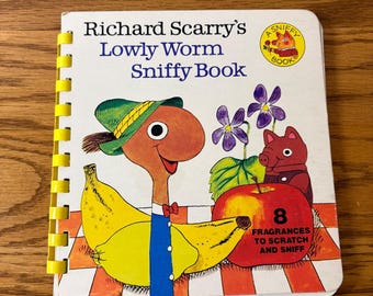 Richard Scarry Lowly Worm Sniffy Book 1978 Random House Scratch & Sniff Vintage