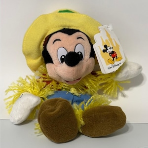Disney World Scarecrow Mickey Mouse Bean Bag Plush Fall Harvest zdjęcie 1