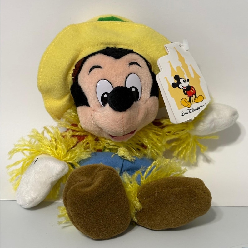 Disney World Scarecrow Mickey Mouse Bean Bag Plush Fall Harvest zdjęcie 1