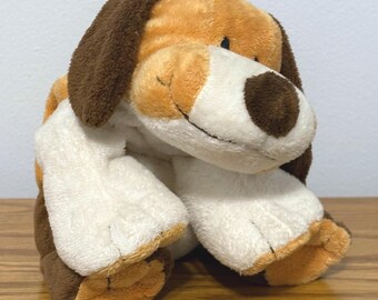 Ty Pluffies Whiffer Dog Plush Brown Tan White TyLux Soft Stuffed Animal 2002 Tag