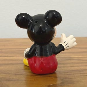 Vintage Disney Mickey Mouse Ceramic Figurine Sitting Waving Pepper Shaker image 4