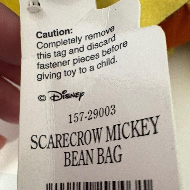 Disney World Scarecrow Mickey Mouse Bean Bag Plush Fall Harvest zdjęcie 4