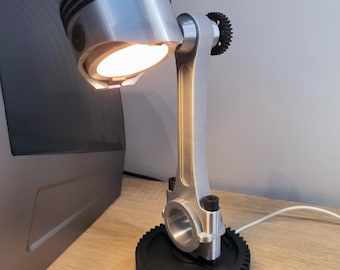 Piston Desk Lamp: Automotive Industrial Accent Light for Garage, Office, Man Cave