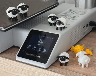 Mini Sheep Family 3D Printed Figurines – Desk Shelf Decor