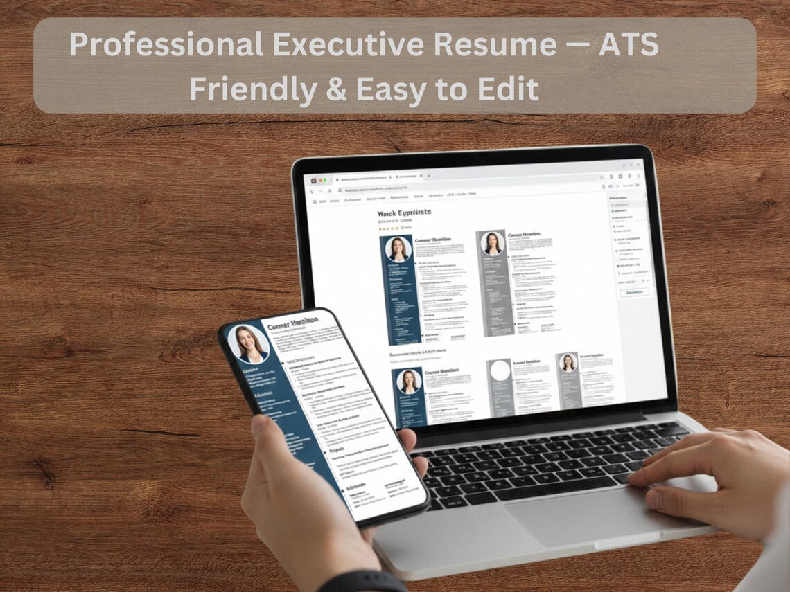 Executive Resume Template | Editable With Canva | ATS Friendly ...