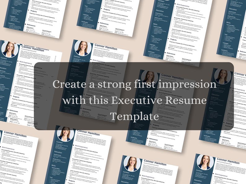 Executive Resume Template | Editable With Canva | ATS Friendly ...