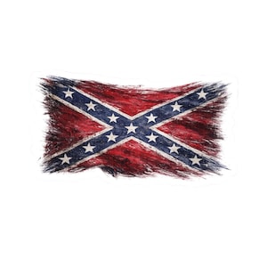 Confederate Flag Sticker | Brush Stroke Decal, Kiss-Cut Vinyl Sticker