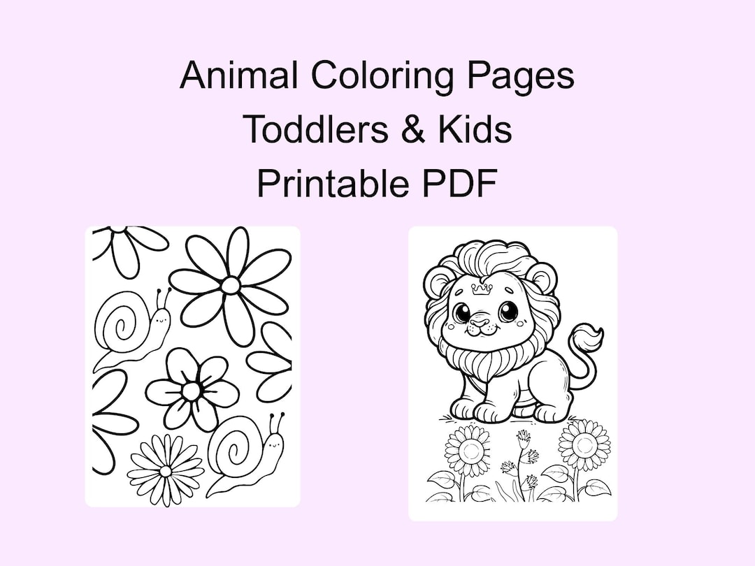 Animal Coloring Pages for Toddlers & Kids | Printable PDF | Fun Low-ink ...