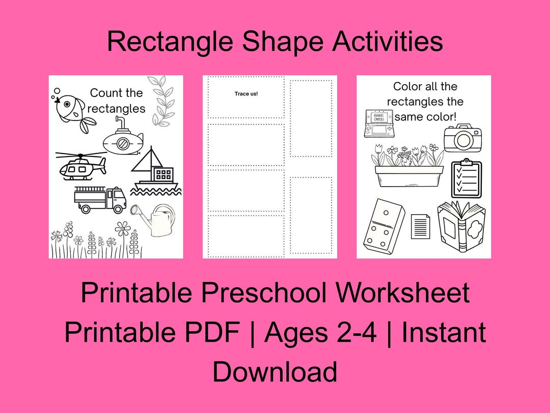 Rectangle Shape Activities for Toddlers | Printable Preschool ...