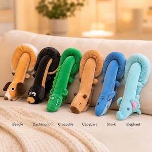 Extra lang teckel hond knuffel piepend speelgoed, lang lichaam kreukel kauwspeeltje, interactief speelgoed puppy verveling, duurzaam knuffeldier speelgoed afbeelding 1