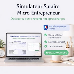 Simulatore di stipendio per microimprenditori in Excel | Calcolo automatico URSSAF | Reddito netto | Modello Excel per freelance