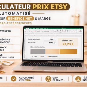 Etsy Price Calculator in Excel | Net Profit & Margin Simulator | Jewelry Inventory Management | Automated VBA
