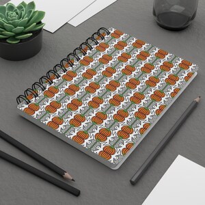 Pumpkin Pattern Spiral Notebook | Fall Pumpkin Journal