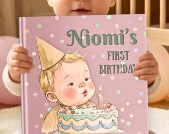 Gepersonaliseerd boek cadeau 1e verjaardag, aangepast eerste verjaardagscadeau jongen/meisje