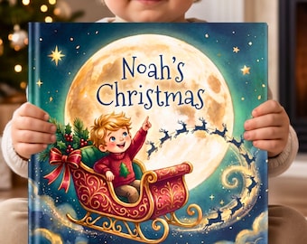 Livre d'histoires personnalisé avec nom, cadeau de Noël pour enfants, fils, fille, nièce, neveu, petit-enfant, tout-petit