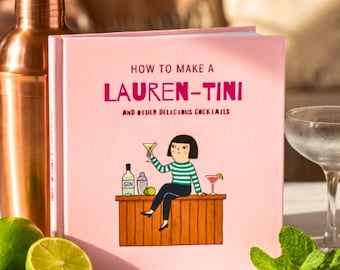 Livre de cocktails personnalisé avec nom, cadeau d'anniversaire pour une amie, souvenir pour amatrice de cocktails