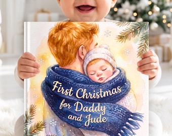 Primo Natale da papà - Libro personalizzato con nome personalizzato - Libro di fiabe per neo papà - Idea regalo di Natale da neonato/a - Ricordo per neonato/a