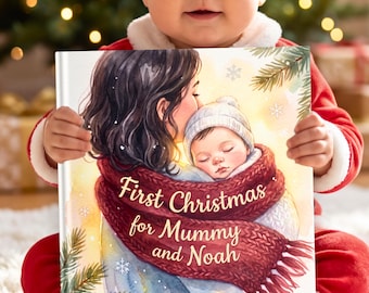 Primo Natale per la mamma - Libro personalizzato con nome personalizzato - Libro di fiabe - Idea regalo di Natale per la neomamma da parte del neonato - Ricordo per figlio/figlia - Neonato