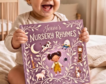 Libro di filastrocche personalizzato per baby shower, regalo per bambino o bambina, ricordo del bebè, libro per bambini con nome personalizzato.