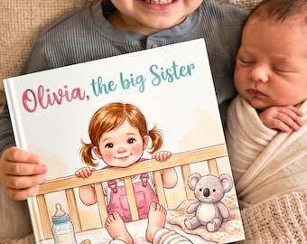 Gift for Big Sister or Brother Personalized Storybook Custom Name Story New Baby Announcement Toddler Kids Bedtime Story Sibling Keepsake