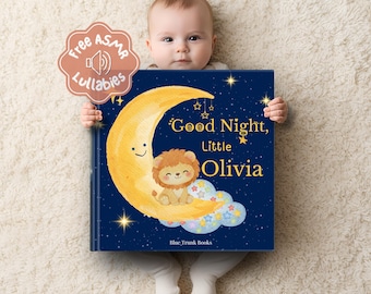 Personalised Baby Bedtime Story Book, Custom Name Keepsake, Calming Audio Lullabies