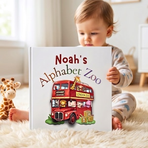 Livre d'abc pour bébé cadeau de shower de bébé personnalisé premier anniversaire cadeau souvenir nom personnalisé apprentissage tout-petit enfants histoire éducative de l'alphabet
