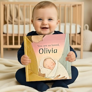 Libro de bebé personalizado "Eres tan amado", regalo con nombre, para recién nacido, niño, niña, nieto, baby shower, cumpleaños, libro de cuentos infantil personalizado para dormir.