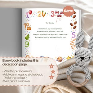 Personalized Counting Book Baby Keepsake Newborn Christening Gift Custom Kids Book Toddler Gift Birthday Present First Number Learning Story image 13
