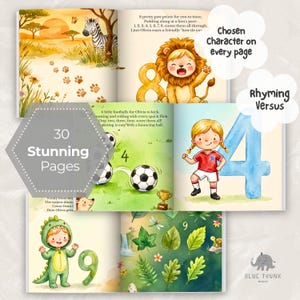 Personalized Counting Book Baby Keepsake Newborn Christening Gift Custom Kids Book Toddler Gift Birthday Present First Number Learning Story image 9