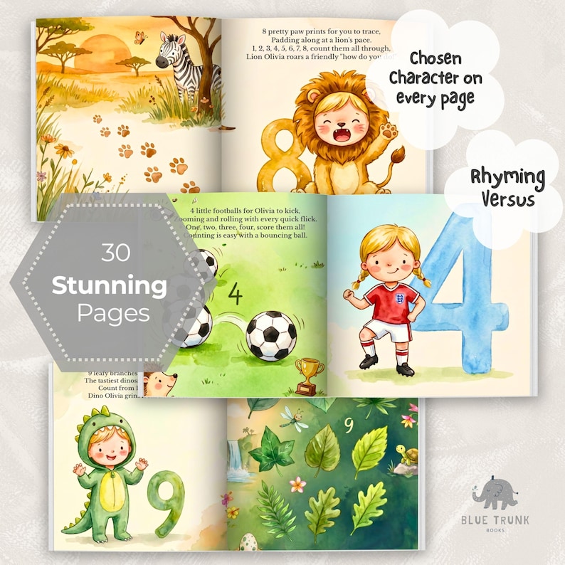 Personalized Counting Book Baby Keepsake Newborn Christening Gift Custom Kids Book Toddler Gift Birthday Present First Number Learning Story image 9