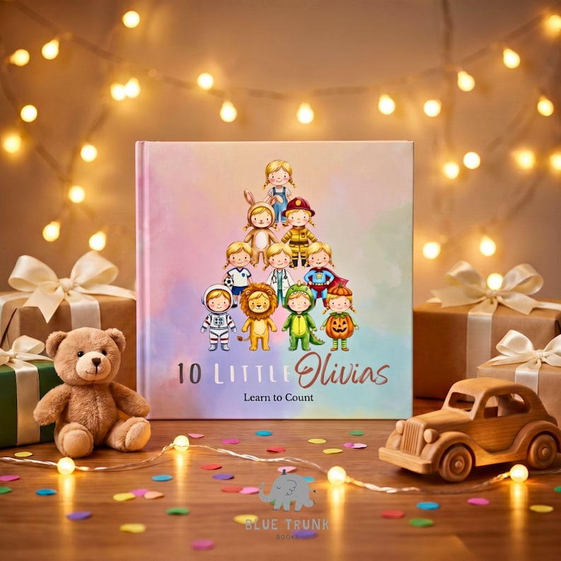 Personalized Counting Book Baby Keepsake Newborn Christening Gift Custom Kids Book Toddler Gift Birthday Present First Number Learning Story image 20