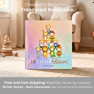 Baby Keepsake Book Personalized Name Story Newborn Christening Gift Custom Counting Book Toddler Birthday Present First Number Learning Adventure Educational Kids Book Baby Shower Gift Bedtime Storybook Numbers One To Ten Custom Toddler